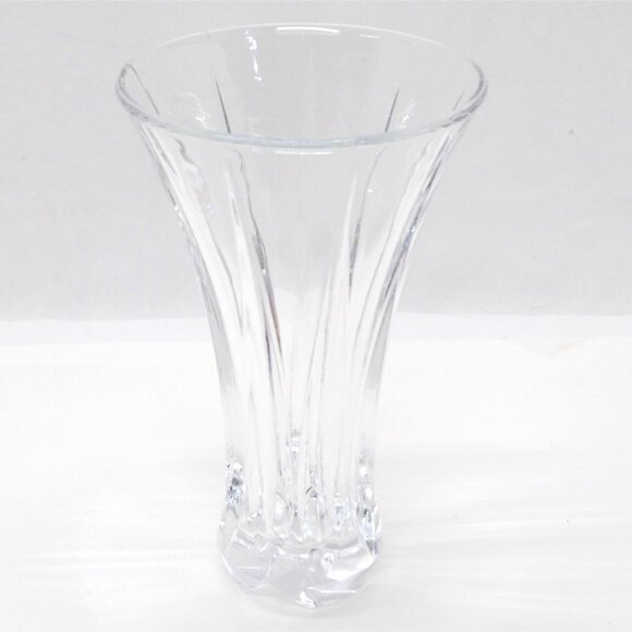 DePlomb Lead Crystal Vase Flared Shape Vertical Cut Design Elegant Craftsmanship - Picture 1 of 11